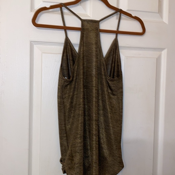 Lily Rose Women’s Draped Front Racer Back Shimmering Bronze Tank Top Size Small - Picture 5 of 8